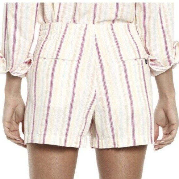 GAP Linen Blend Pull On Elastic Waistband Short "Dotted Sun Stripe"  NEW!! - Picture 7 of 12